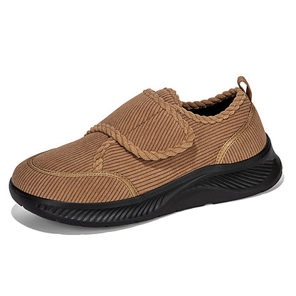 Winter and Autumn Wide-Fit Fleece-Lined Warm Shoes for Elderly Extra-Wide and Extra-Thick Rehabilitation Shoes for Broad Feet and Swollen Feet Walking Shoes