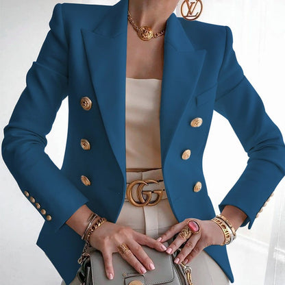 Women's autumn and winter new solid color fashionable casual suit short jacket for women