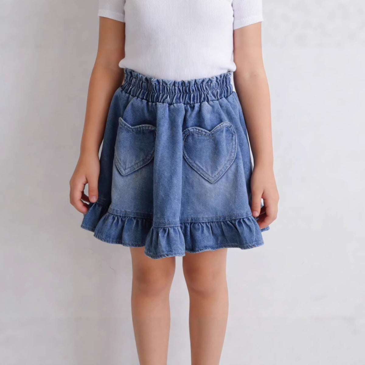 Cowboy skirt with heart-shaped pocket