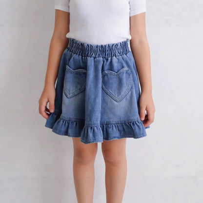 Cowboy skirt with heart-shaped pocket