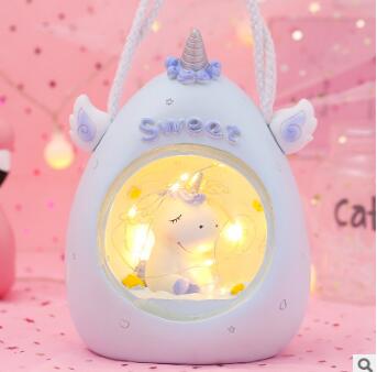 Cartoon Round Night Light LED Battery Night Light Child Baby Room Desktop Decoration Decoration Lamp Gift Small New