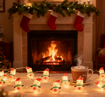 Colorful origin snowman Christmas light LED string