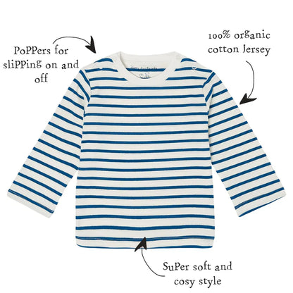 Nordic Blue Breton Stripe Top