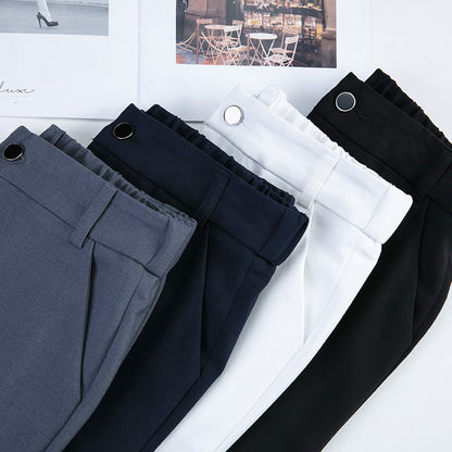 Women's High-waist Straight-leg Casual Suit Trousers