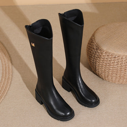 Botas altas de caballero con suela gruesa para invierno