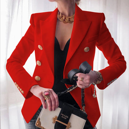 Autumn and Winter New Solid Color Fashion Casual Suit Short Coat for Women