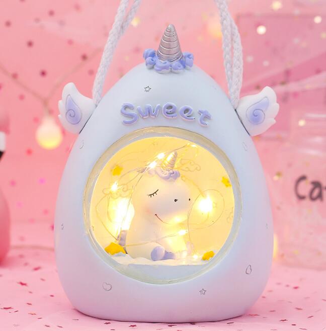 Cartoon Round Night Light LED Battery Night Light Child Baby Room Desktop Decoration Decoration Lamp Gift Small New