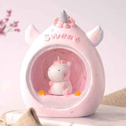 Cartoon Round Night Light LED Battery Night Light Child Baby Room Desktop Decoration Decoration Lamp Gift Small New