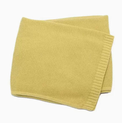 Cotton Knitted Baby Blanket with Embroidered Bear and Personalized Name, Soft Infant Car Seat Cover and Nap Blanket