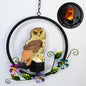 Owl Solar Resin Wrought Iron Hanging Light Outdoor Garden Garden Wind Chime Light LED Landscape Decoration Pendant Light
