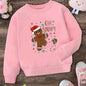 Christmas Gingerbread Graphic Girl Crew Neck Sweatshirt, Tod