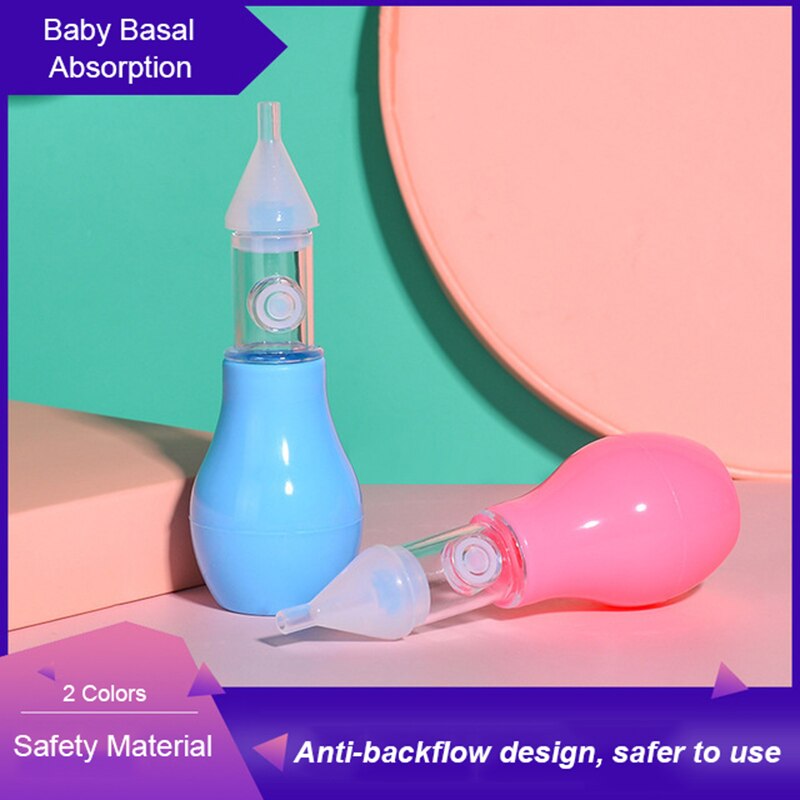 Infant silicone nasal aspirator pump type neonatal cold nasal mucus cleaner antibackflow baby nasal aspirator safe and non-toxic