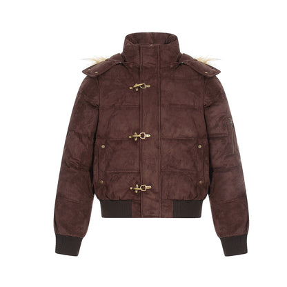 Warm fur collar cotton jacket with cotton jacket