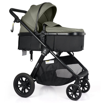 For Your Little One Cruise 3 In 1 Travel System With i-Size Car Seat - Pebble Sage (Free Cupholder And Seat Liner Included!)