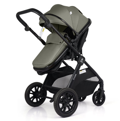 For Your Little One Cruise 3 In 1 Travel System With i-Size Car Seat - Pebble Sage (Free Cupholder And Seat Liner Included!)