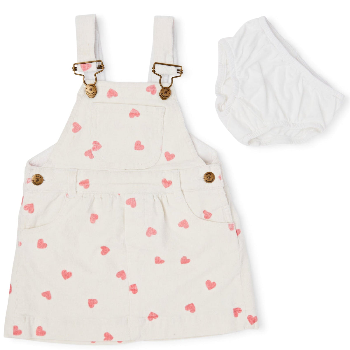 Cream Pink Heart Print Dress