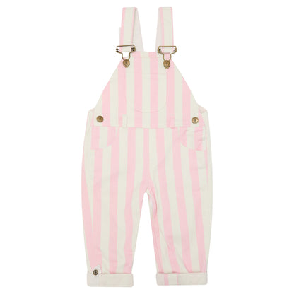 Classic Wide Stripe Denim Dungarees - Pink