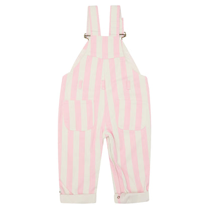 Classic Wide Stripe Denim Dungarees - Pink