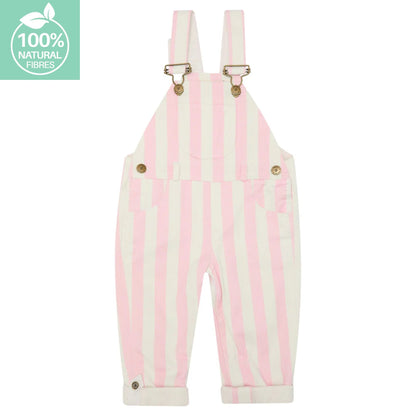 Classic Wide Stripe Denim Dungarees - Pink