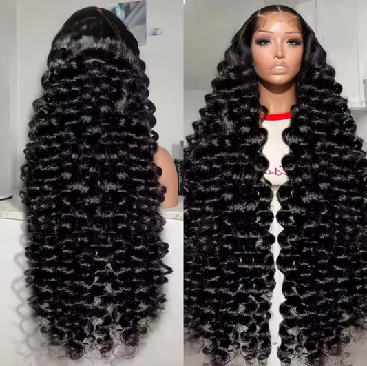 Single Donor Raw Vietnamese Human Hair Glueless Lace Front Pre Styled Loose Wave Wand Curl 300% Full Density Wig 13*6 Lace Front