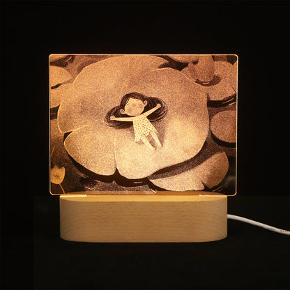 3D Image Internal Carving Laser Acrylic Bedhead Nightlight Plug in