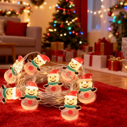 Colorful origin snowman Christmas light LED string