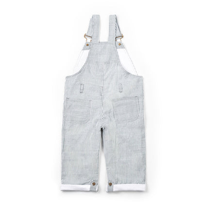 Forest Green Seersucker Dungarees