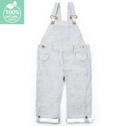 Forest Green Seersucker Dungarees