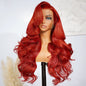 Orange Red 13x4 Lace Front Wigs Human Hair Body Wave Bright Red Frontal Wigs For Women