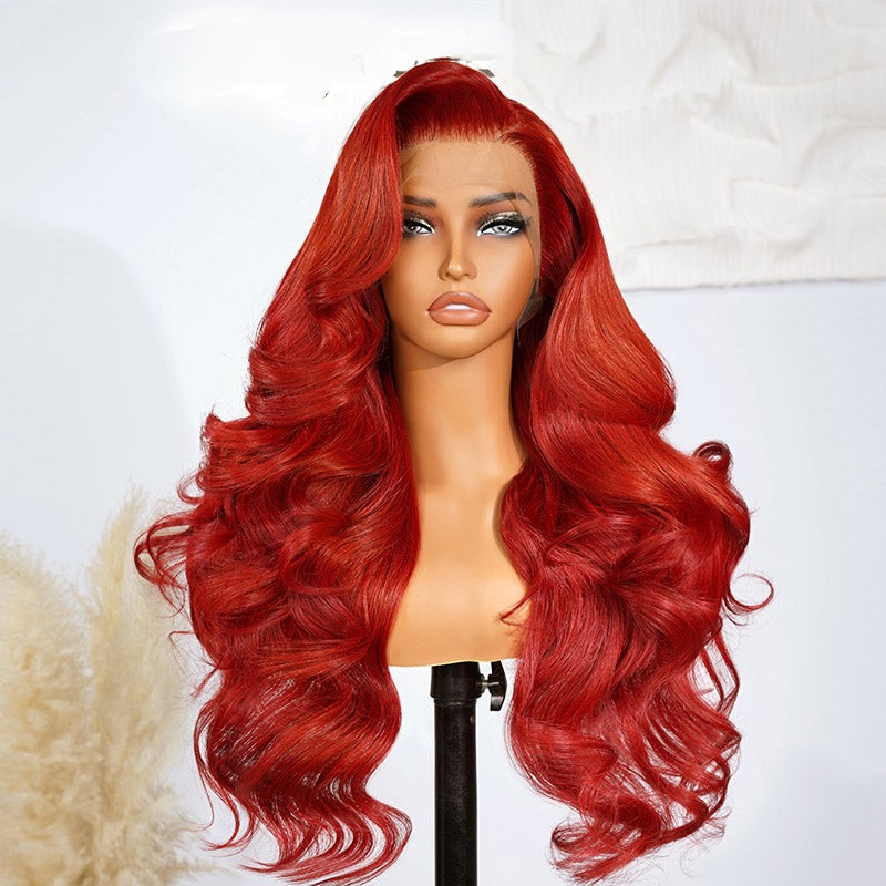 Orange Red 13x4 Lace Front Wigs Human Hair Body Wave Bright Red Frontal Wigs For Women