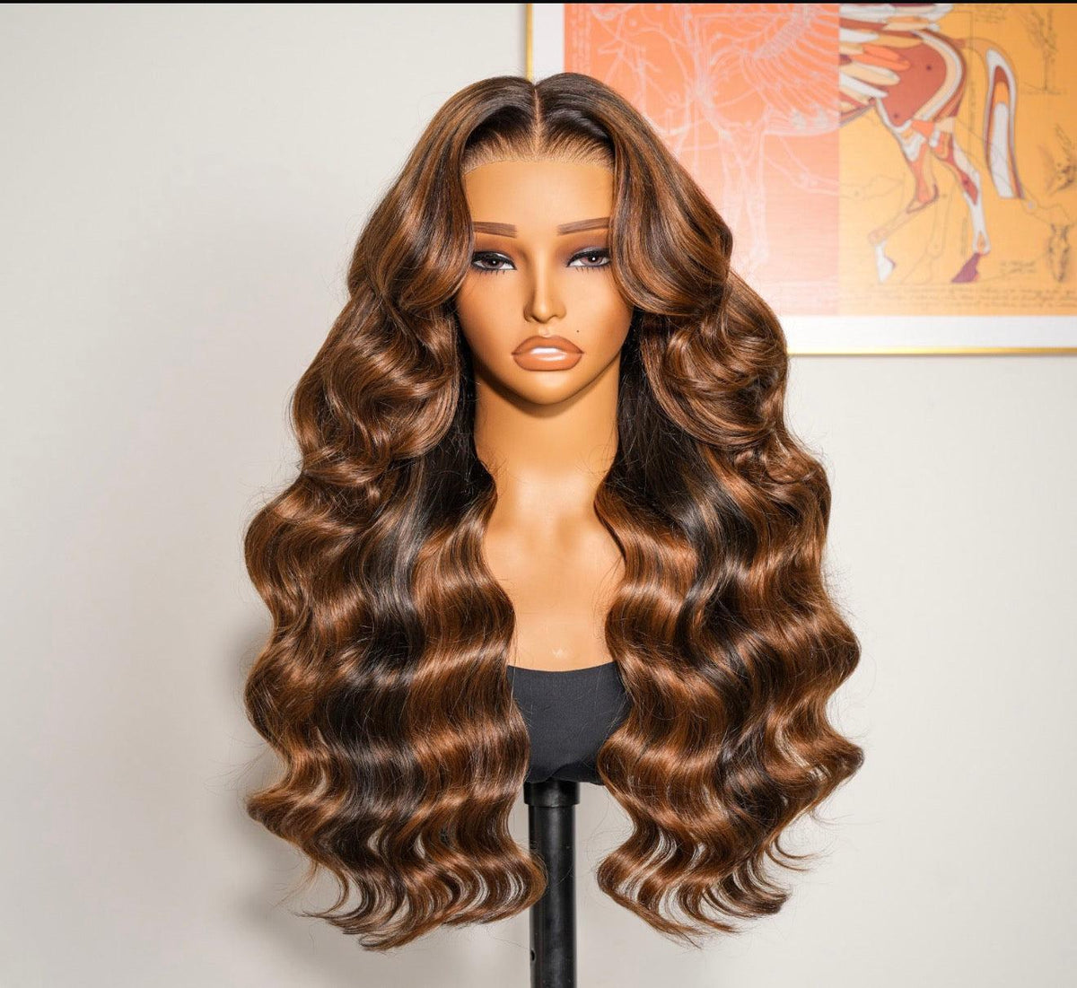 Chic Luxe Hair Caramel Balayage Wig | Wavy | 100% Vietnamese Hair | 13x4 Lace