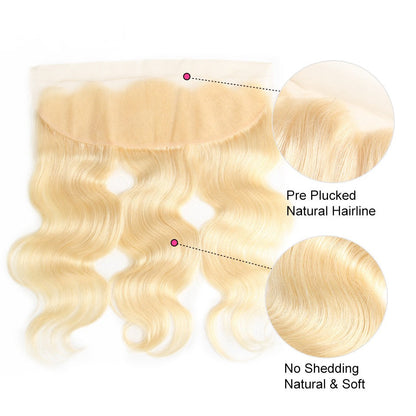 Chic Luxe Hair Invisible Knot Bleached 613 Blonde 13x4 13x6 Lace Frontal Wig | 100% Human Hair