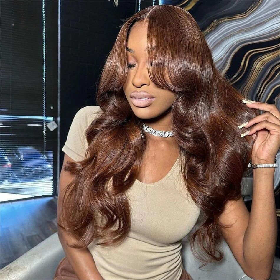 Single Donor Raw Vietnamese
 Pre-cut Glueless Lace 5x5 Closure Wigs With Curtain Bangs Human Layered Hair Wigs