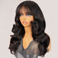 Single Donor Raw Vietnamese
 Pre-cut Glueless Lace 5x5 Closure Wigs With Curtain Bangs Human Layered Hair Wigs