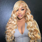 #P27/613 Blonde Highlight 6x5 Wear Go Glueless Wigs 13x4 Body Wave Honey Blonde Wig With Blonde Highlights