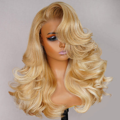 #P27/613 Blonde Highlight 6x5 Wear Go Glueless Wigs 13x4 Body Wave Honey Blonde Wig With Blonde Highlights