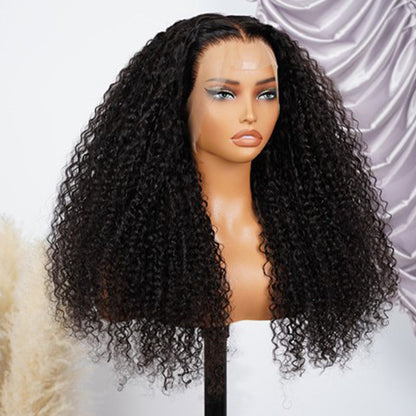 Luxe Tight Curly Wig Bomb Style Transparent Lace Frontal Wig Pre Bleached Tiny Knots Preplucked With Baby Hair