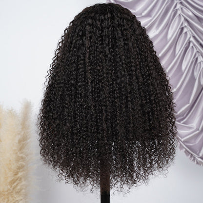 Luxe Tight Curly Wig Bomb Style Transparent Lace Frontal Wig Pre Bleached Tiny Knots Preplucked With Baby Hair