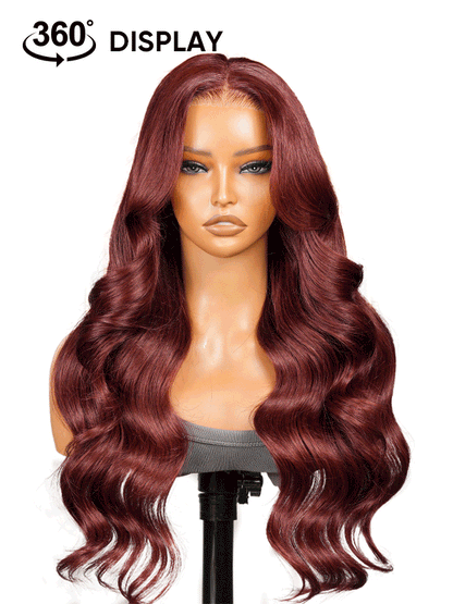 ChicLuxe Hair Vietnamese Angora Red Wavy Wig | 13x6 Frontal | Layered Cuts | 250%