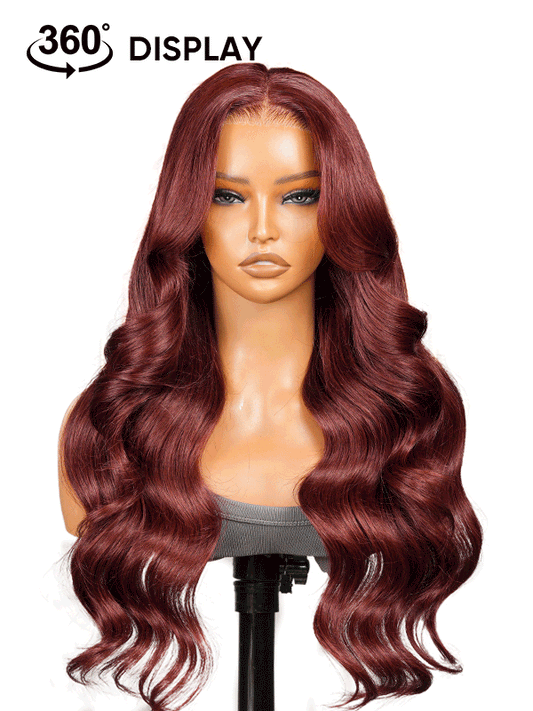 ChicLuxe Hair Vietnamese Angora Red Wavy Wig | 13x6 Frontal | Layered Cuts | 250%
