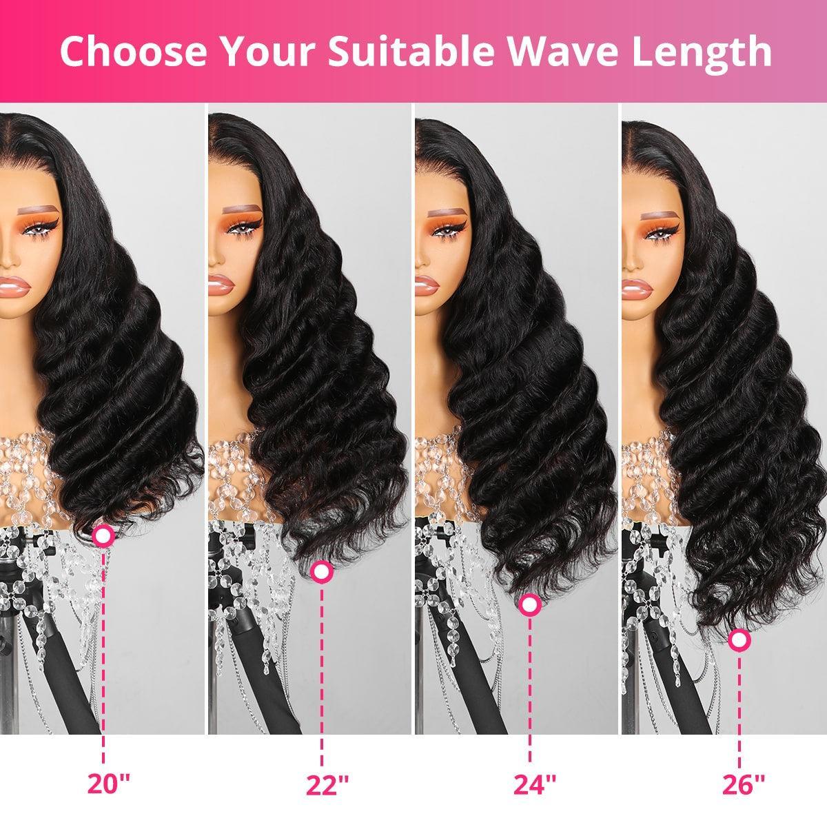 ChicLuxe Hair Wavy Wig | Lace Front | Glueless | 100% Human Hair Loose Wave 13*6 Frontal Lace