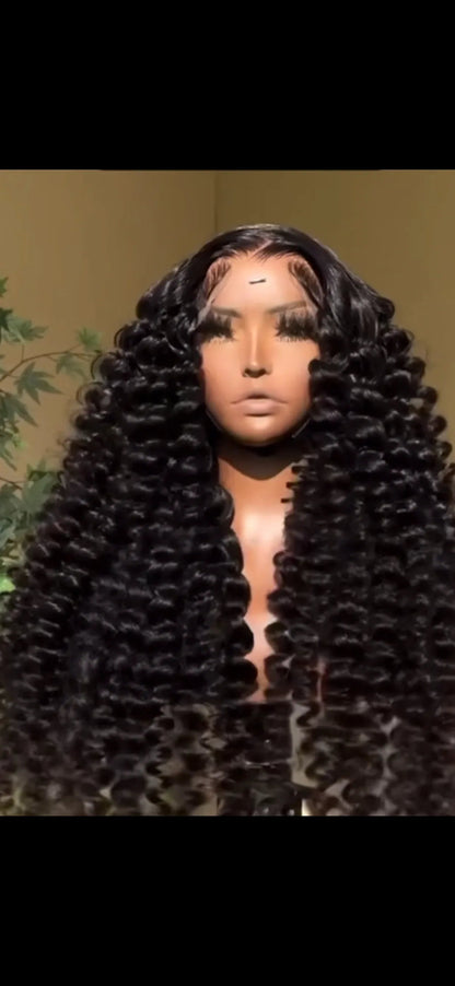 Single Donor Raw Vietnamese Human Hair Glueless Lace Front Pre Styled Loose Wave Wand Curl 300% Full Density Wig 13*6 Lace Front