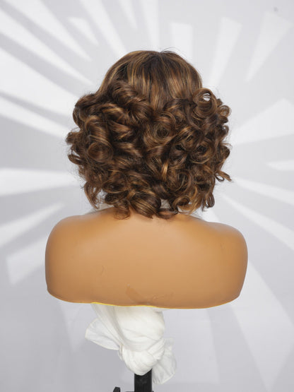 Chic Luxe Hair Glueless Pre Styled Ready To Wear Curly Short Bob Human Hair Lace Front Wig | 250% | 100% Human Hair