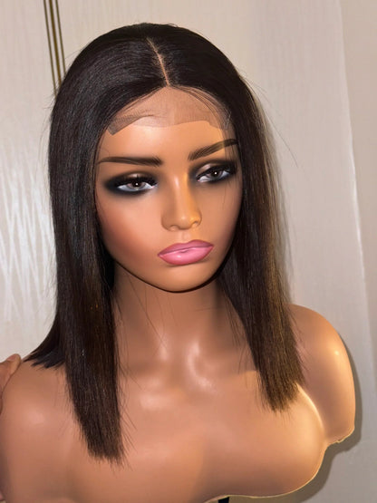 Chic Luxe Hair Glueless Lace Front Bone Straight Short Bob Wig | 100% Human Hair