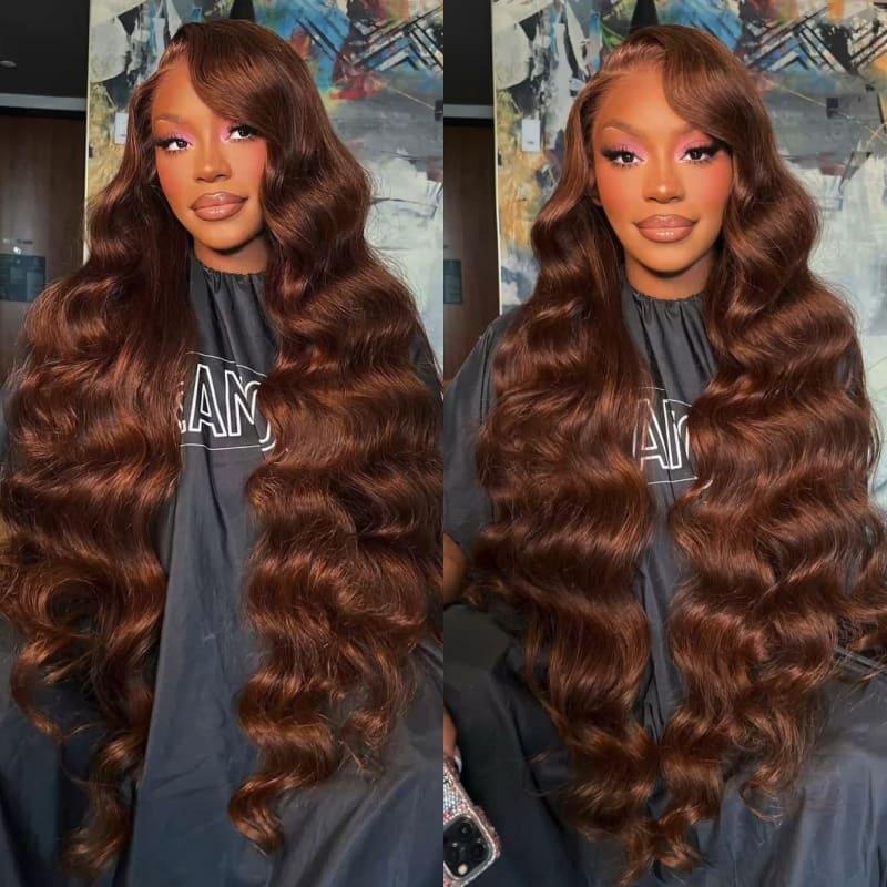 Chic Luxe Hair Custom 13x4 Lace Highlight Brown Chestnut Body Wave Wig | 100% Human Hair