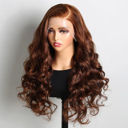 Chic Luxe Hair Custom 13x4 Lace Highlight Brown Chestnut Body Wave Wig | 100% Human Hair