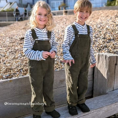 Khaki Chunky Cord Dungarees