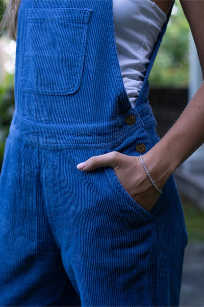 Adult Blue Chunky Cord Dungarees