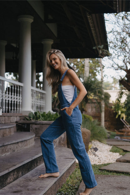 Adult Blue Chunky Cord Dungarees
