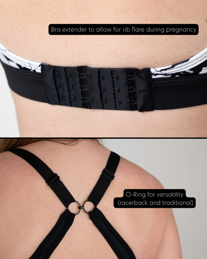 Maternity & Nursing Sports Bra | B-F Cup | Marble Print